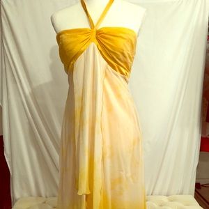 Bebe halter hi low dress L